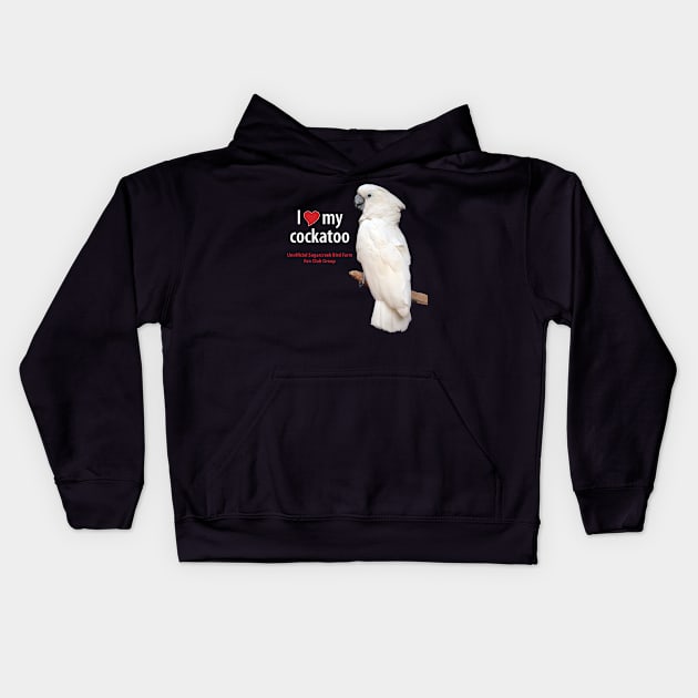 love moluccan cockatoo Kids Hoodie by Just Winging It Designs